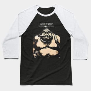 Puff Sumo:  Stupidity Will be Dealt With Accordingly on a Dark Background Baseball T-Shirt